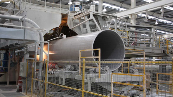 Large pipe in manufacturing plant
